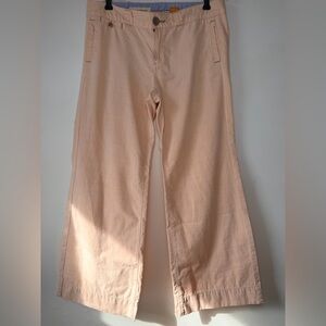 Pilcro Anthropologie Peach Wide Leg Cotton Pants women Waist 35 Pockets